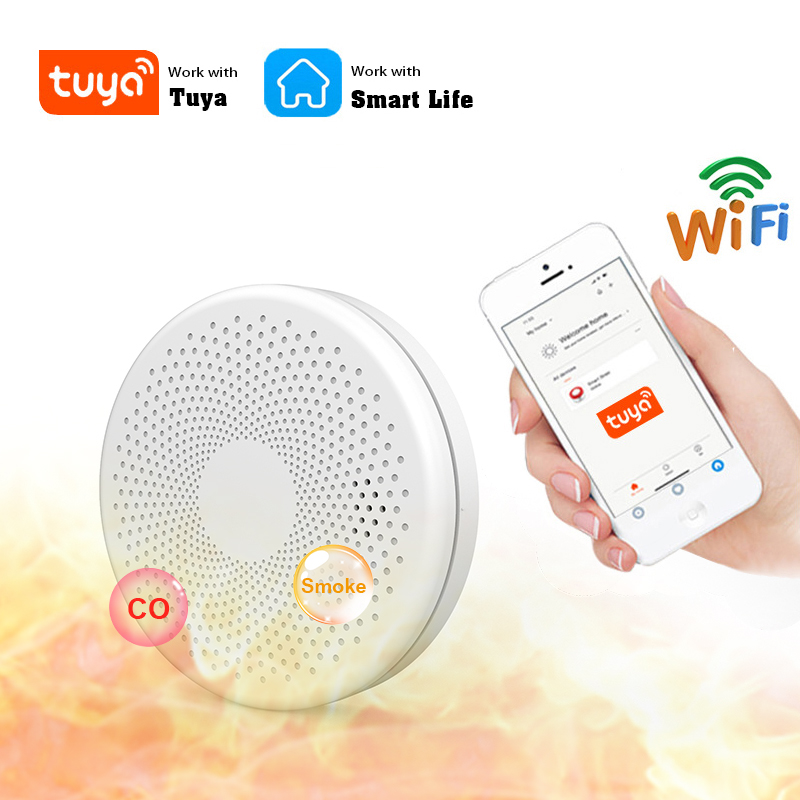 Smart Smoke Detector - 2 in 1 Version WiFi Tuya