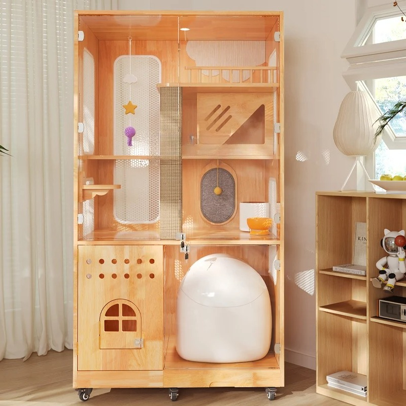 Smart Home Xl - XL solid wood cat villa can