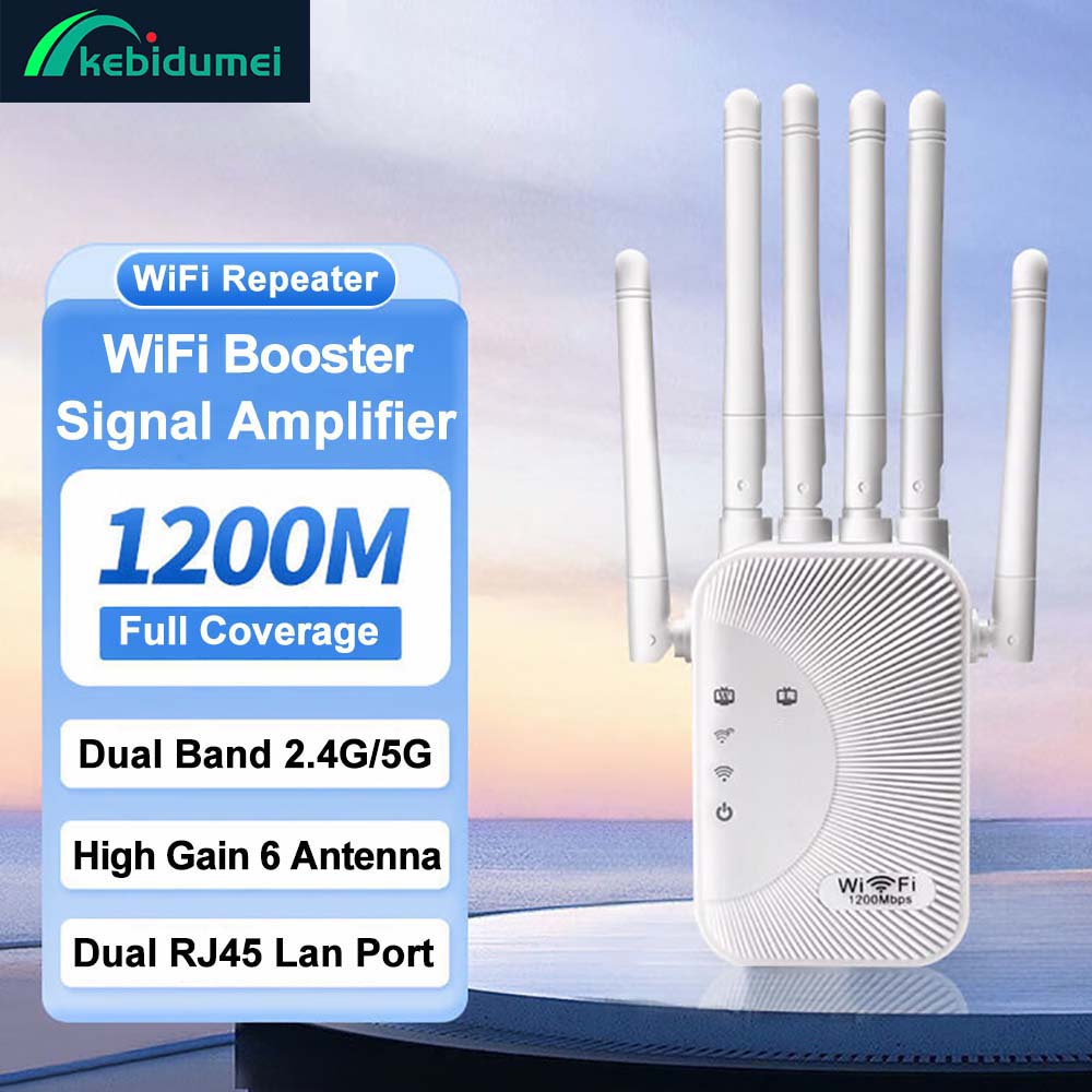 Smart Home Router - Kebidumei 1200Mbps WiFi Repeater 2.4G 5G