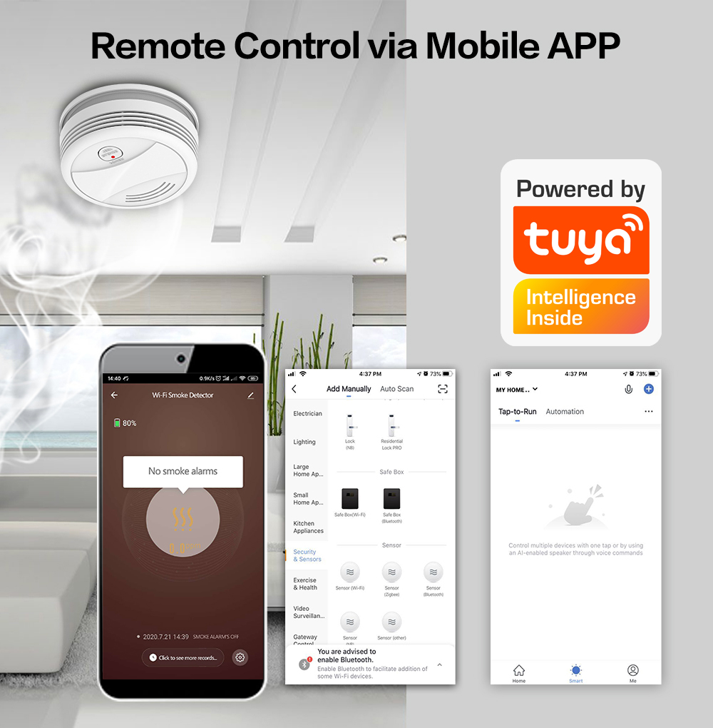Independent 2.4G WiFi Smoke De - Smart Smoke Detector のレビューと価格