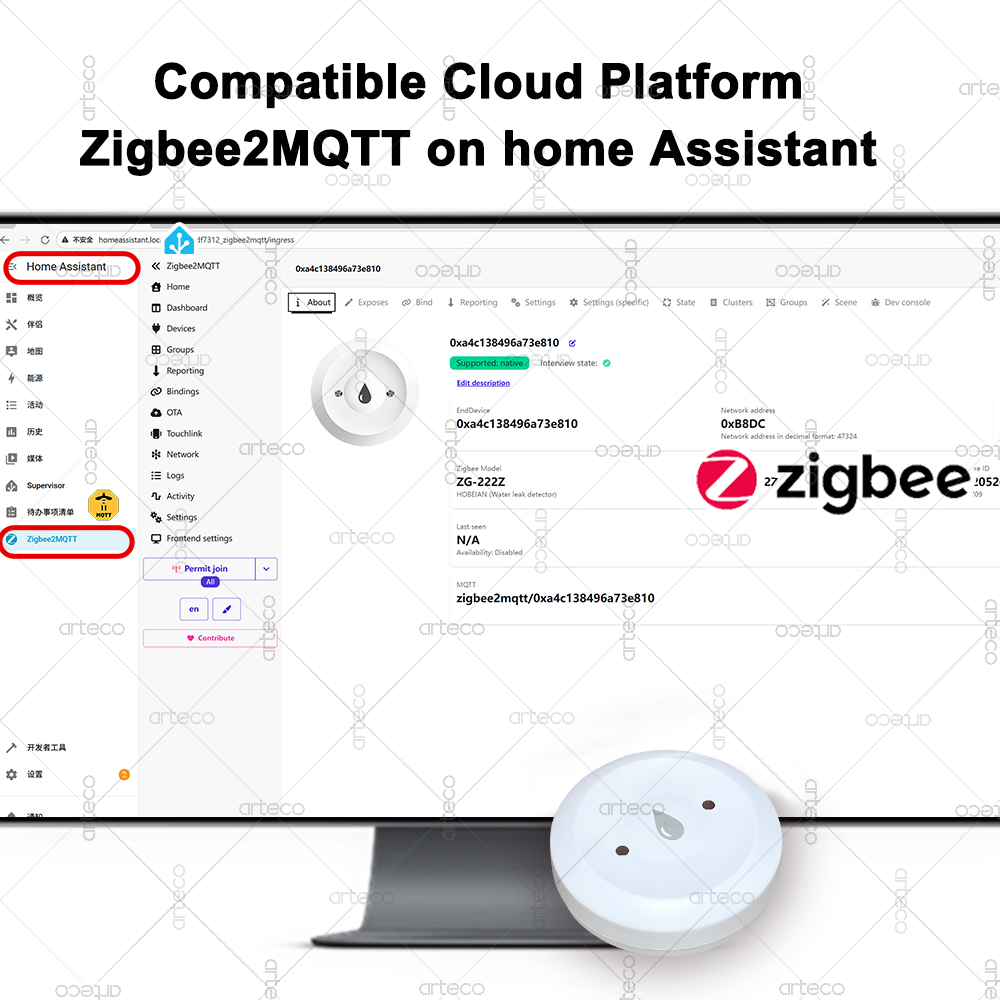 Smart Zigbee Water Sensor Floo - Smart Home Gateway のレビューと価格