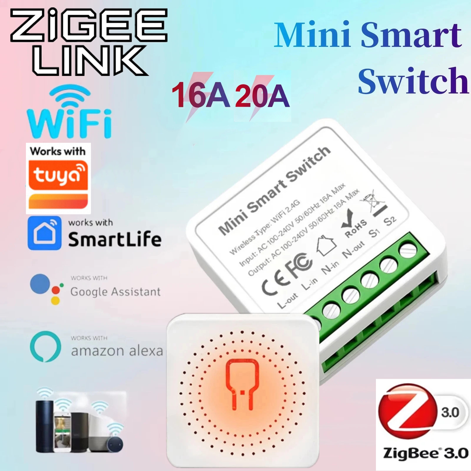 For Tuya Mini Smart WiFi Switc - Smart Home Voice Control のレビューと価格