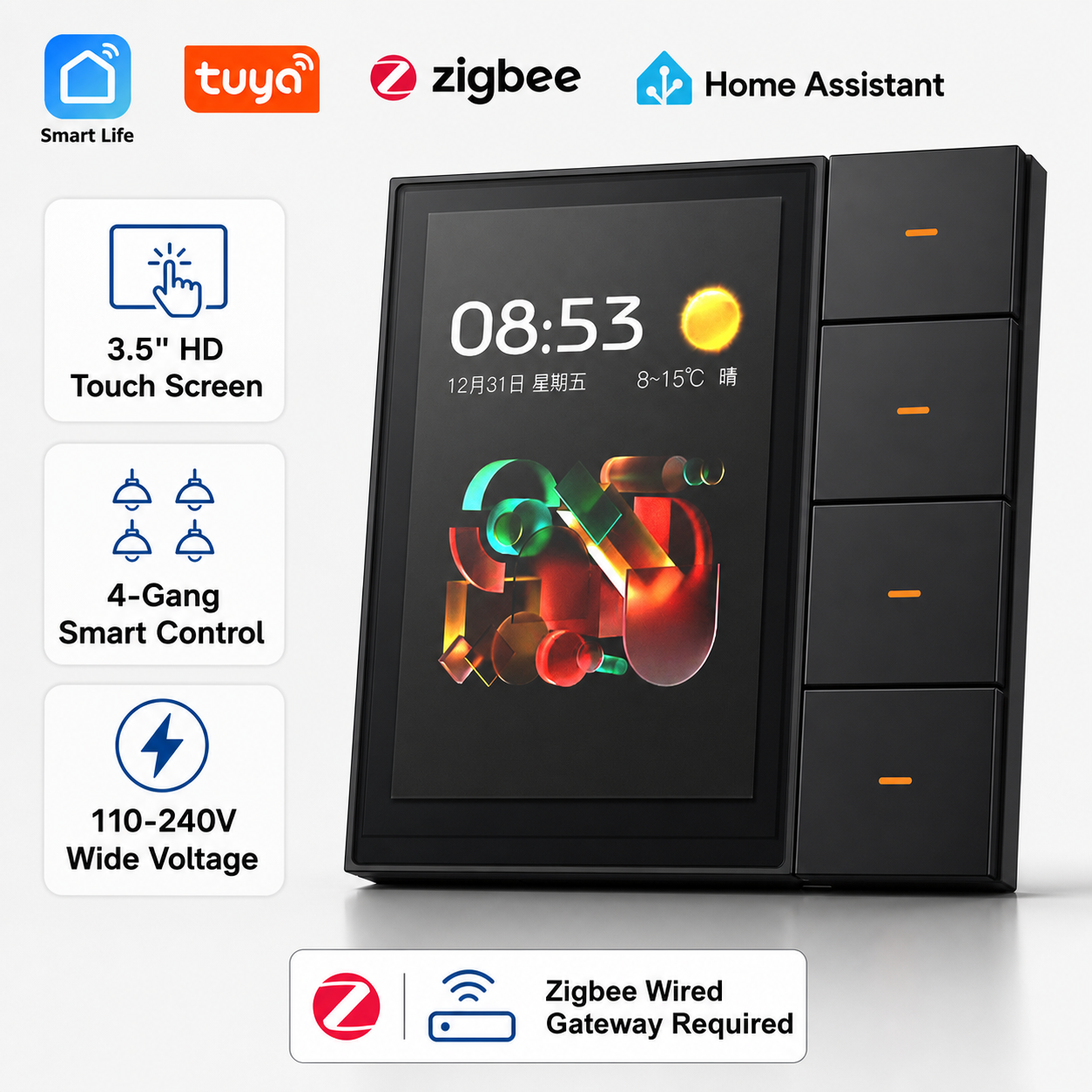 F3-pro Tuya Smart Panel ZigBee - Smart Home Security System のレビューと価格