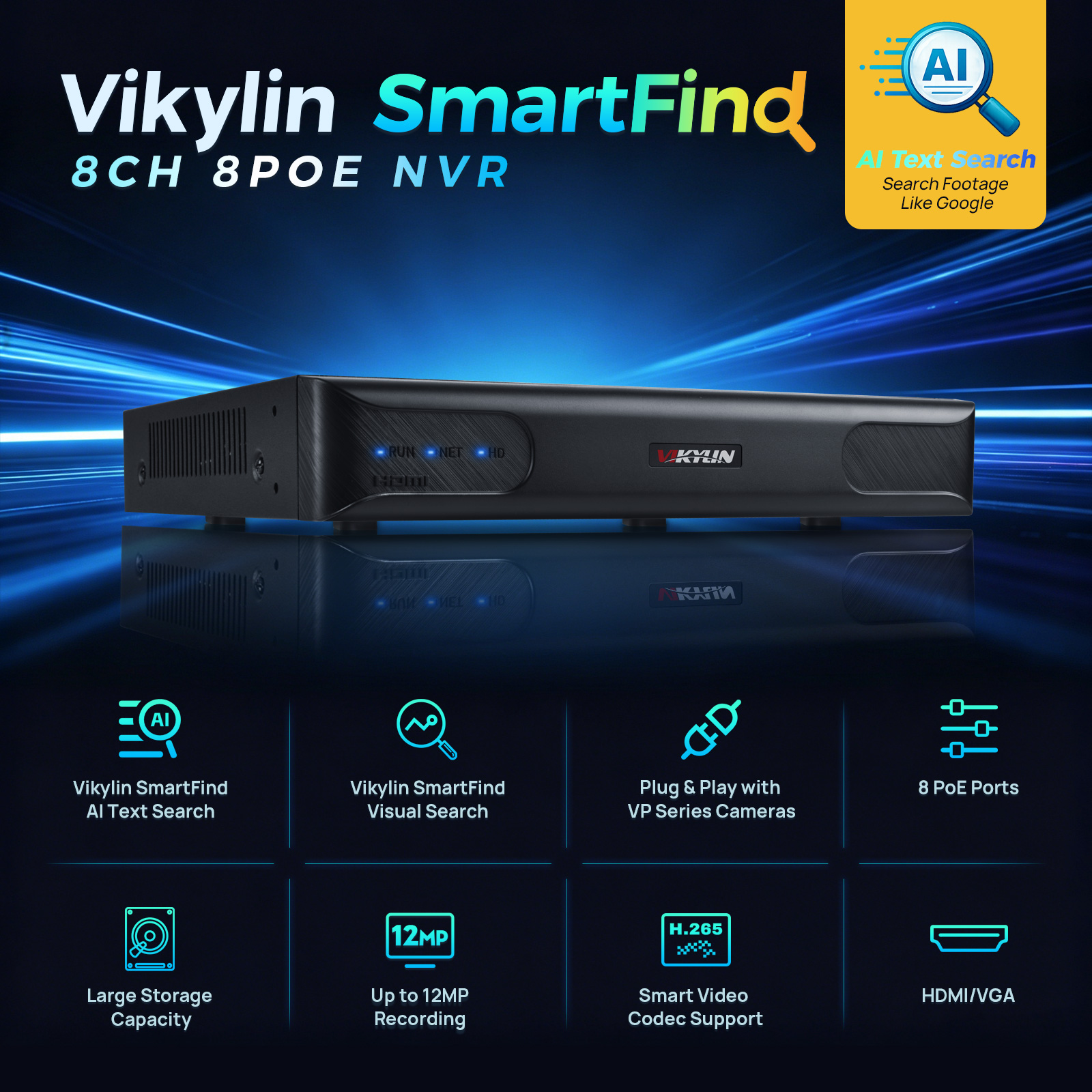 Vikylin 4K NVR UP to 12MP 8CH  - Smart Home Security System のレビューと価格