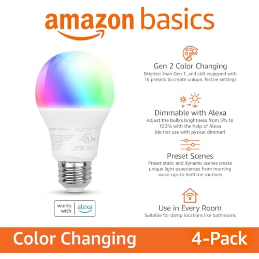 Smart A19 LED Light Bulb,,9W 6 - Smart Bulb のレビューと価格
