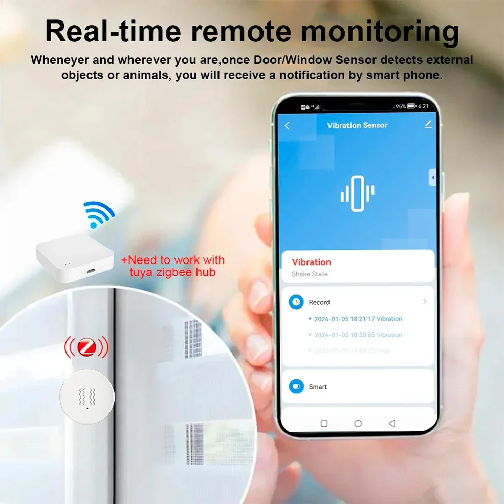 Tuya ZigBee Smart Vibration &  - Smart Home Security System のレビューと価格