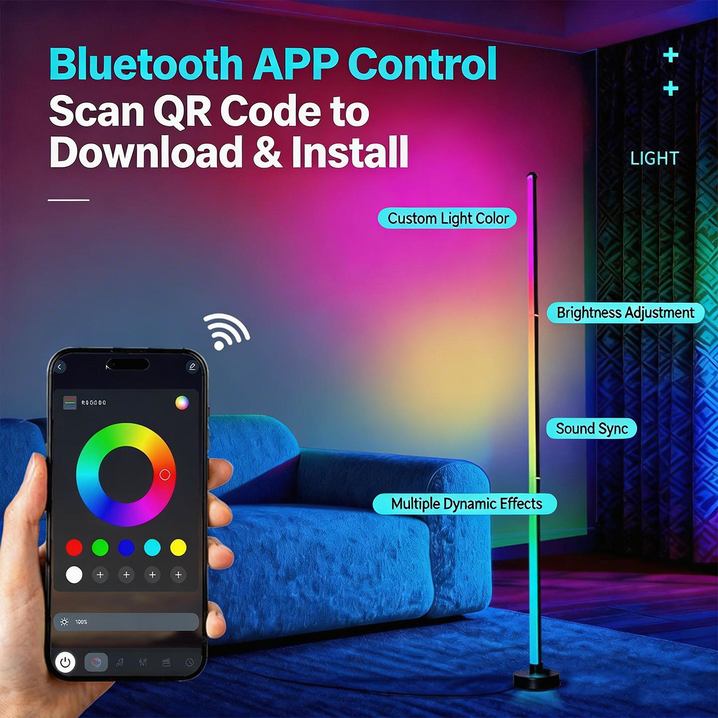 Smart RGB LED Corner Floor Lam - Smart Bulb のレビューと価格