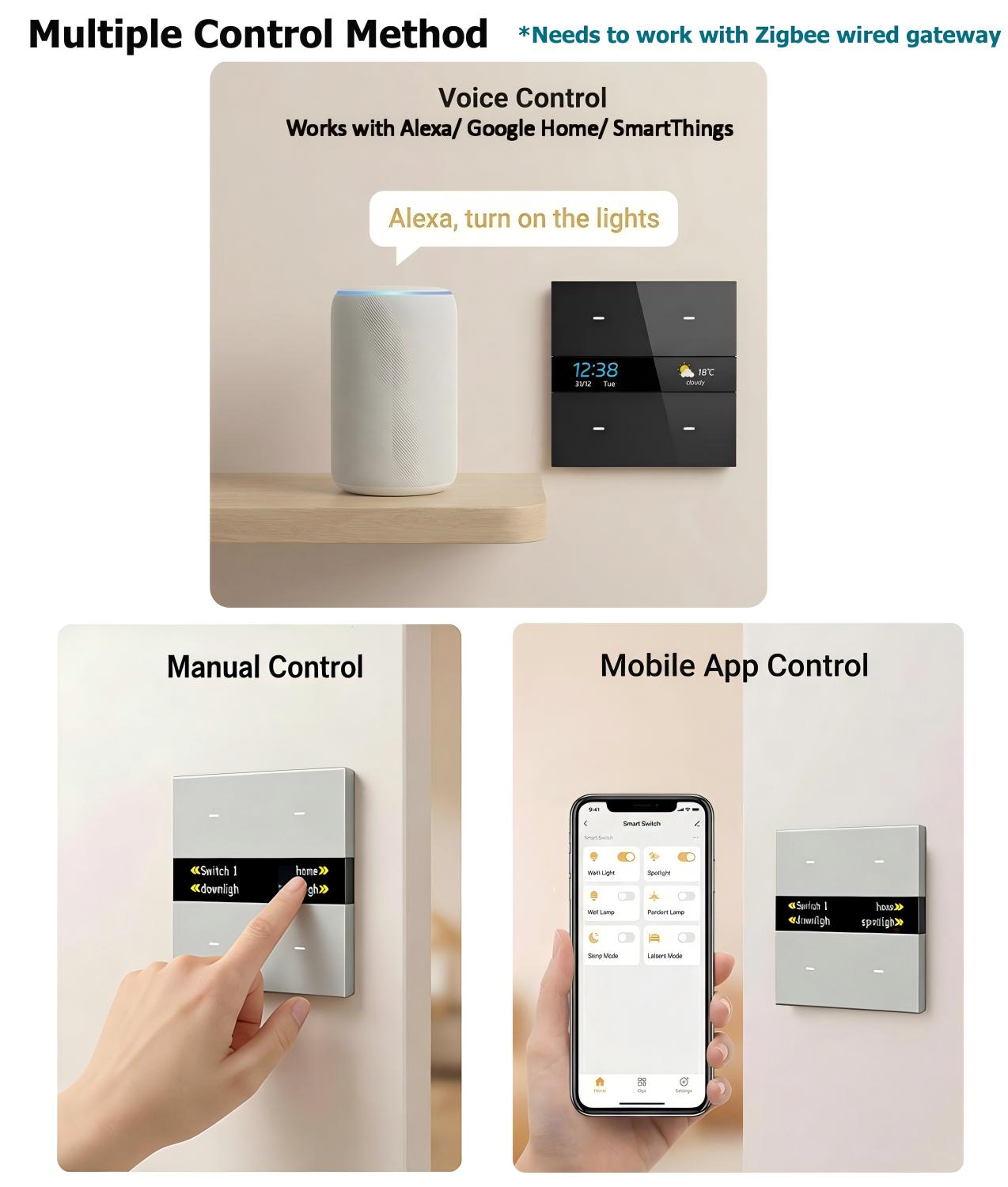M8 pro Zigbee smart switch pan - Smart Home Voice Control のレビューと価格