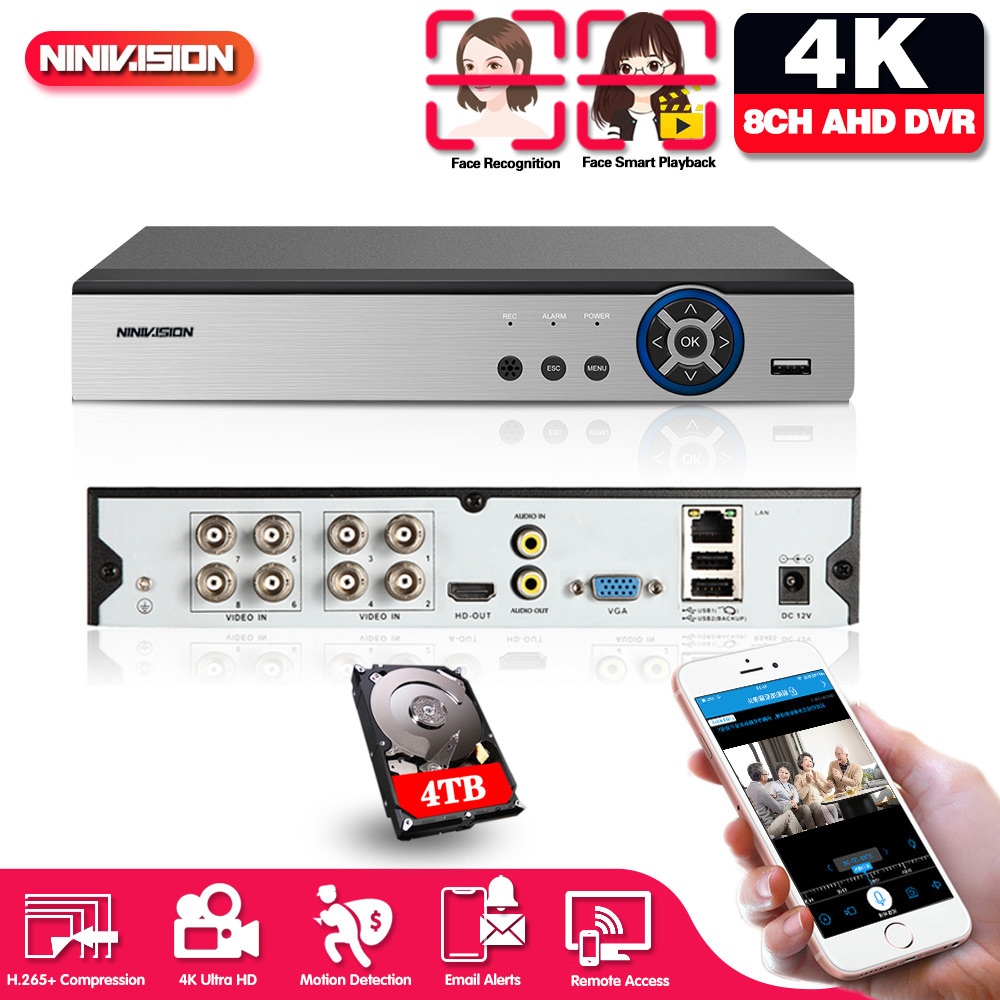NINIVISION 8CH 4K AHD DVR AI H - Smart Home Microsoft のレビューと価格
