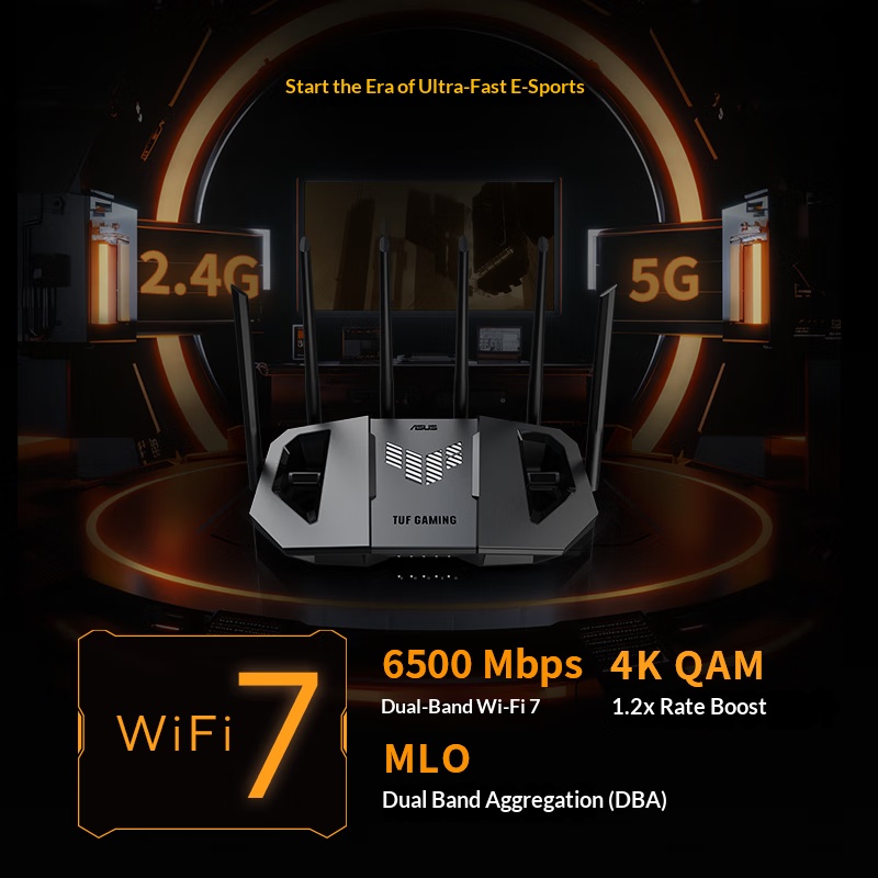 ASUS WiFi7 TUF GAMING BE6500 G - Smart Home Router のレビューと価格