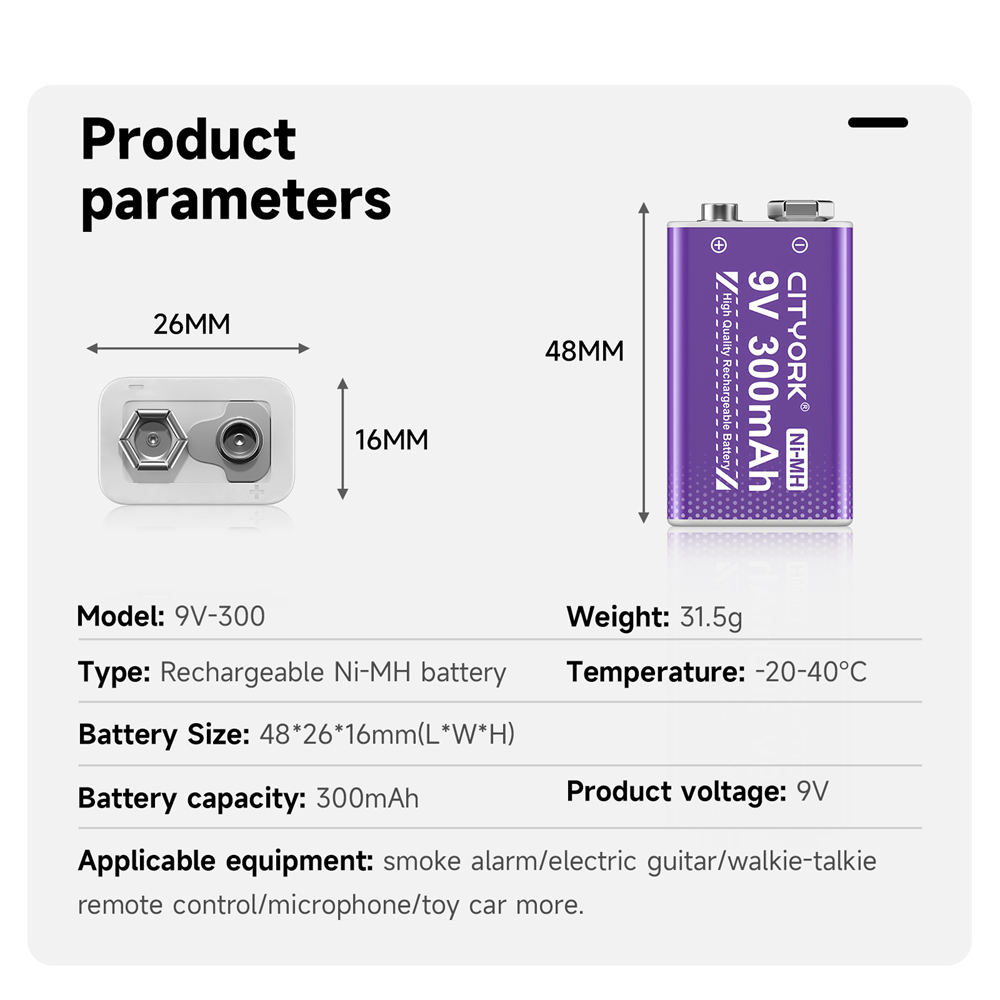 9V 6F22 NiMH Rechargeable Batt - Smart Smoke Detector のレビューと価格