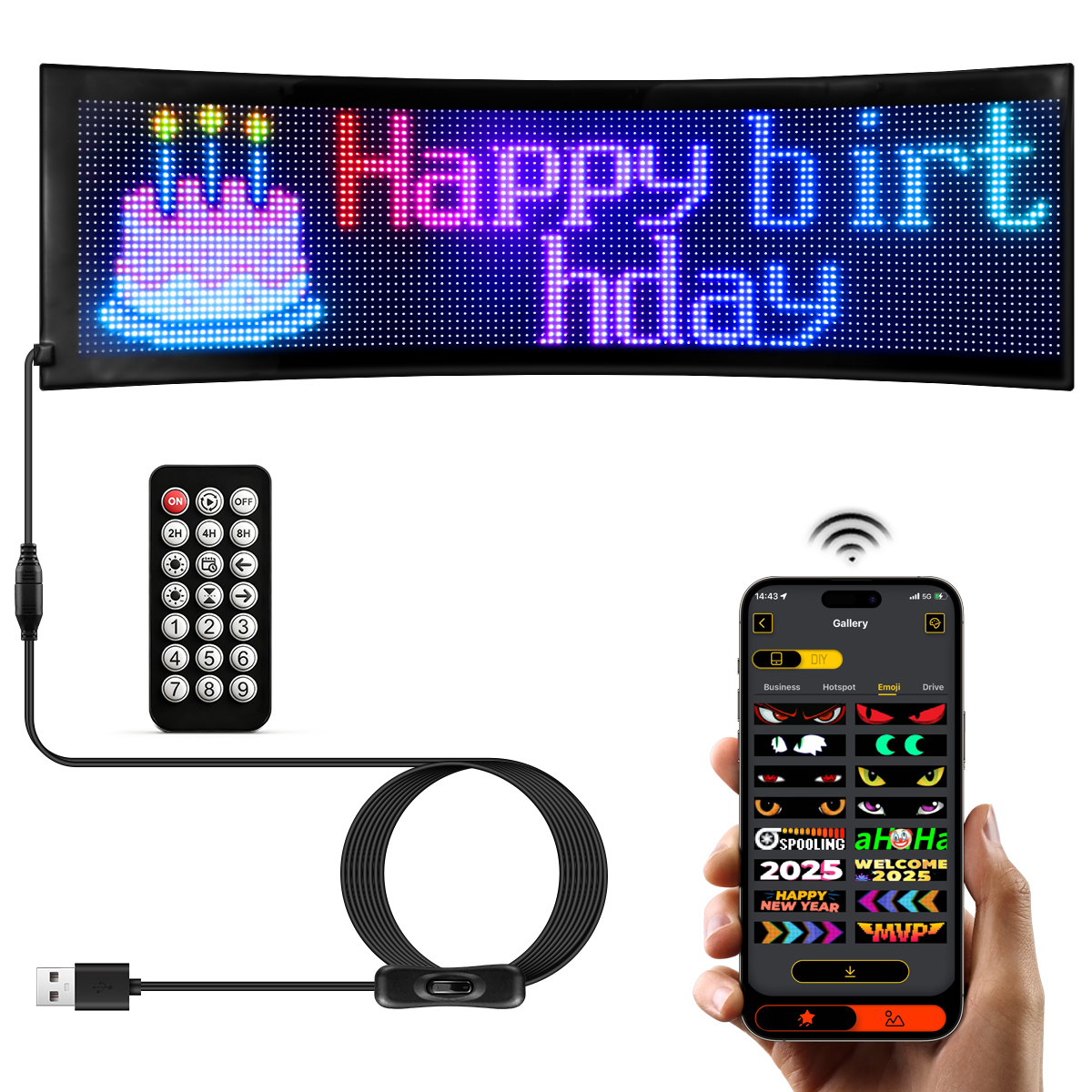 LED Car Sign Flexible LED Matr - Smart Bulb のレビューと価格