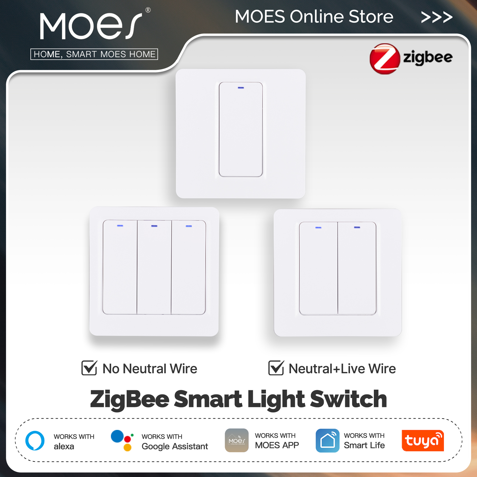 MOES ZigBee Smart Light Switch - Smart Home Voice Control のレビューと価格